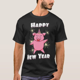 Happy New Year Piggy Pig New Year Eve T-Shirt