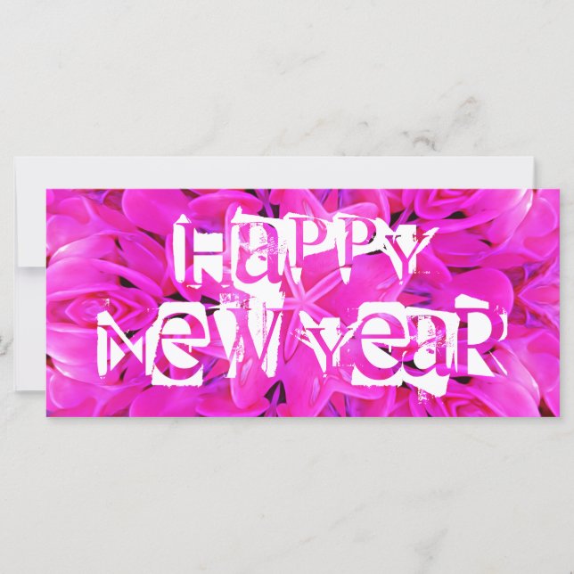 Happy New Year Pink rack card (Front)