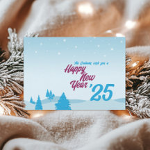 Happy New Year Postcard Modern cute without photo