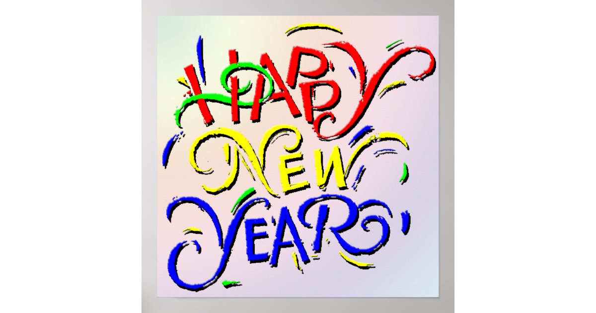 Happy New Year Poster | Zazzle.co.uk