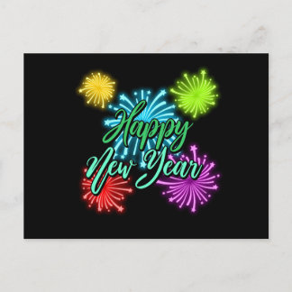 Happy New Year Postkarte Postcard