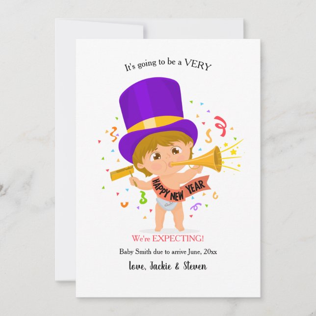 Happy New Year Pregnancy Announcement (Front)