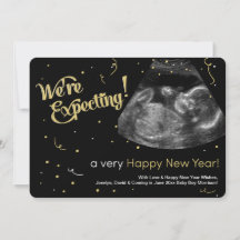 Happy New Year Pregnancy Announcement Card