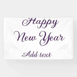Happy new year purple calligraphy simple minimal  banner