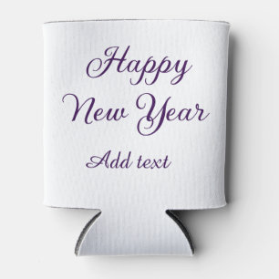 Happy new year purple calligraphy simple minimal can cooler