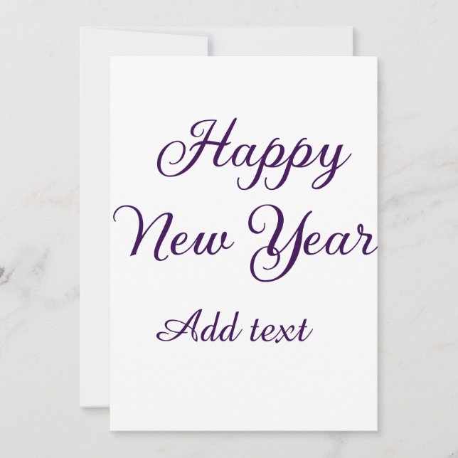 Happy new year purple calligraphy simple minimal  holiday card (Front)