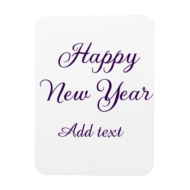 Happy new year purple calligraphy simple minimal  magnet (Vertical)