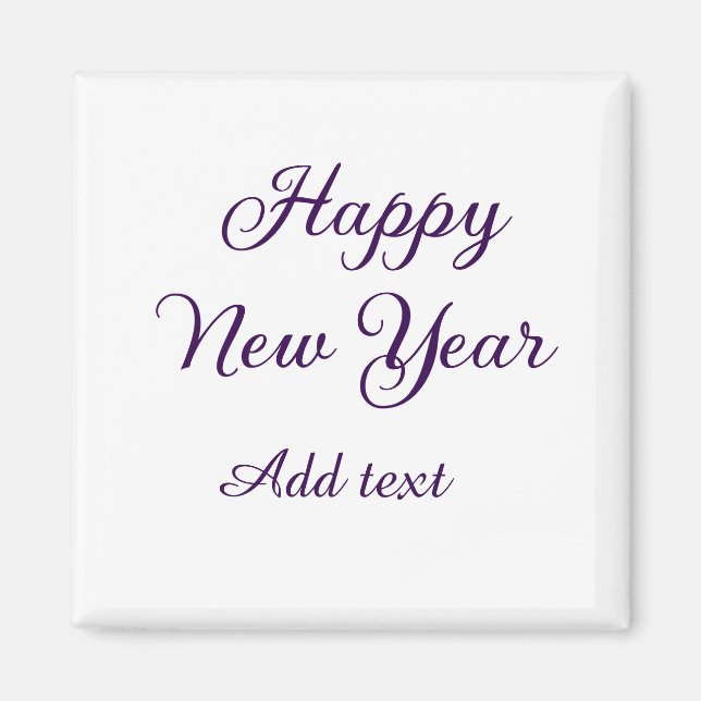 Happy new year purple calligraphy simple minimal  magnet (Front)