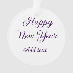 Happy new year purple calligraphy simple minimal ornament