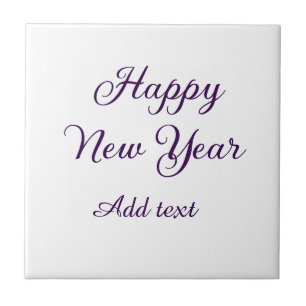 Happy new year purple calligraphy simple minimal tile