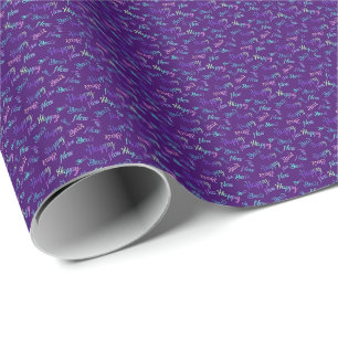 Happy New Year (Purple) Wrapping Paper