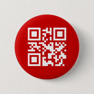 Happy New Year! -- QR Code 6 Cm Round Badge
