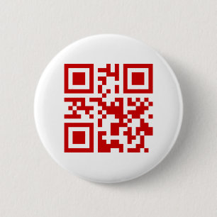 Happy New Year! -- QR Code 6 Cm Round Badge