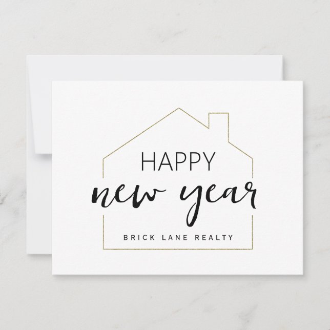 Happy New Year Real Estate  Card (Front)