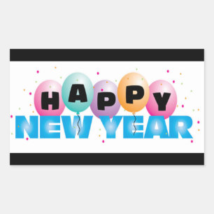Happy New Year Rectangle Stickers