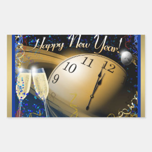 Happy New Year Rectangular Sticker
