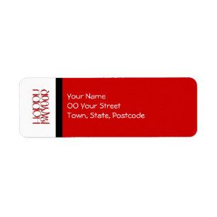 Happy New Year red Return Address Label