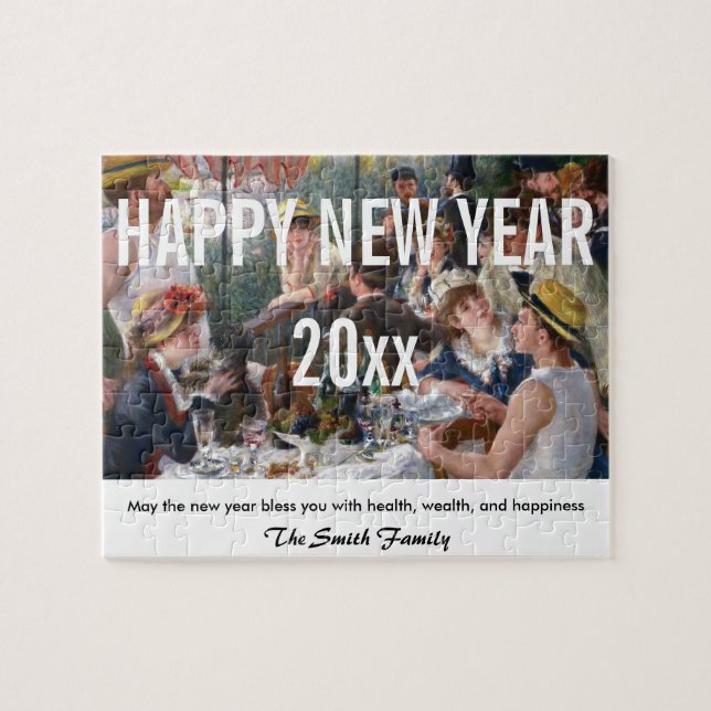 Happy New Year / Renoir's Luncheon Boating Party Jigsaw Puzzle (Horizontal)