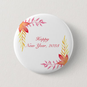 Happy new year Round Button