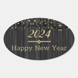 happy new year round Sticker