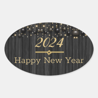 happy new year round Sticker