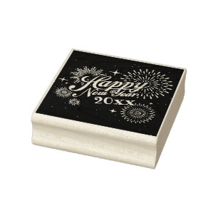 Happy New Year Rubber Stamp