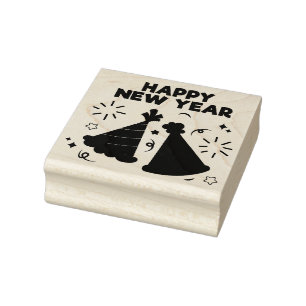 Happy New Year Rubber Stamp