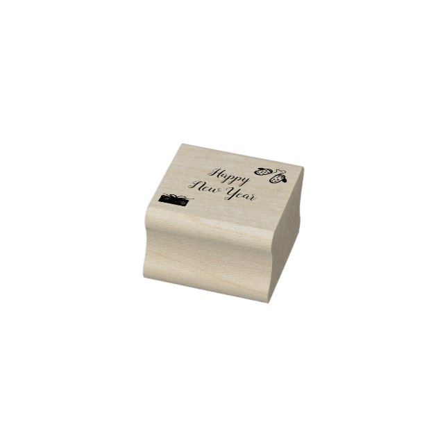 Happy New Year rubber stamp, new year Rubber Stamp (Stamp)