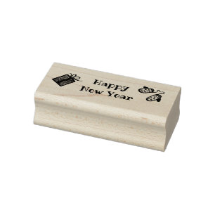 Happy New Year rubber stamp, new year Rubber Stamp