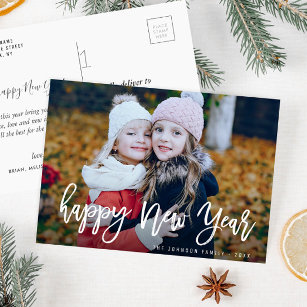 HAPPY NEW YEAR   rustic photo greeting card