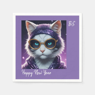 Happy New Year’s party - Cat in Disguise  Napkin