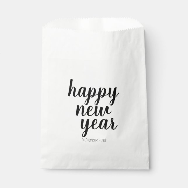 Happy New Year Script Party Favour Bags (Front)