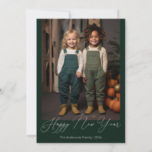 Happy new year script photo holiday card