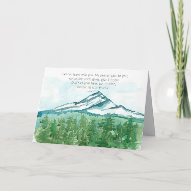 Happy New Year Scripture Bible Winter Mountains Card (Front)
