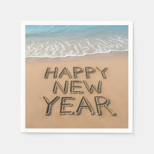Happy New Year Seashore Napkin