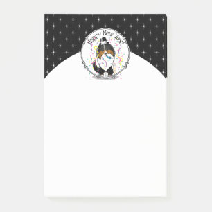 Happy New Year Shetland Sheepdog (tri colour) Cute Post-it Notes