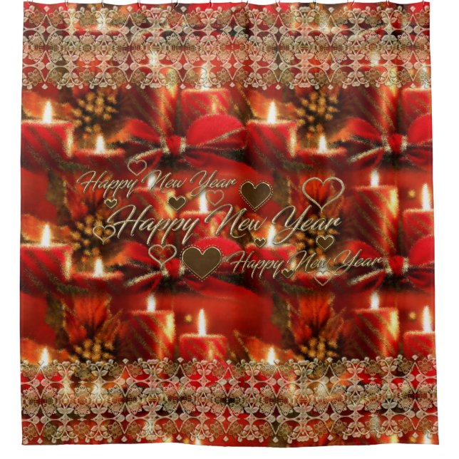 Happy New Year Shower Curtain (Front)