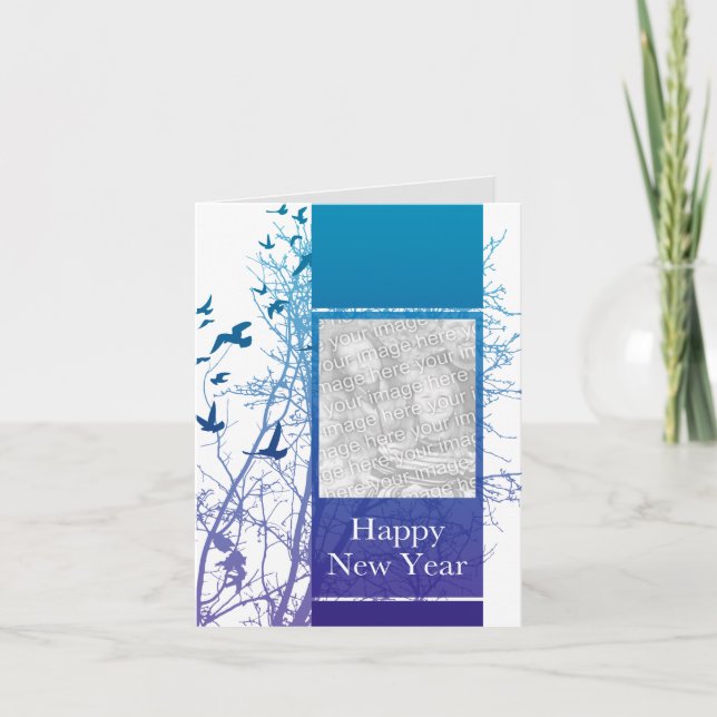 happy new year (sihouscreen) holiday card (Front)