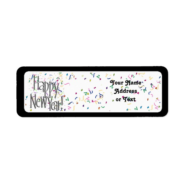 Happy New Year - Silver Text With Confetti (Front)