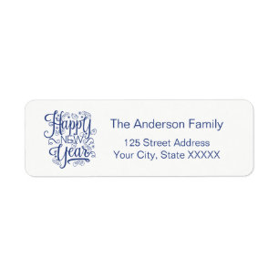 Happy New Year   Simple Return Address Label