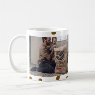 Happy new year Single father add photo name brown  Coffee Mug