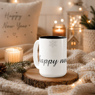 Happy New Year Snowflake Coffee Mug