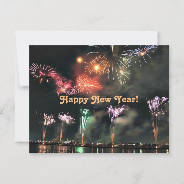 Happy New Year, Spectacular Fireworks, Card (Front)