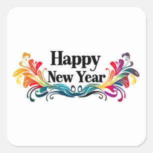 Happy New Year Square Sticker