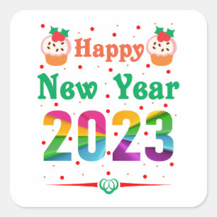 Happy New Year Square Sticker