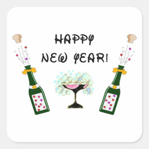 Happy New Year Square Sticker