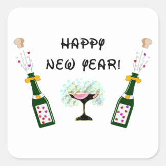 Happy New Year Square Sticker