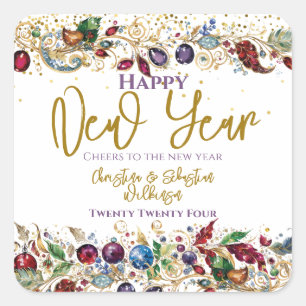 Happy New Year Square Sticker