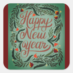 Happy New Year Square Sticker