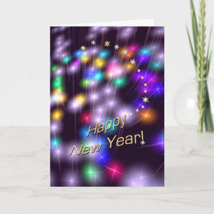 Happy New Year Star Lights Holiday Card